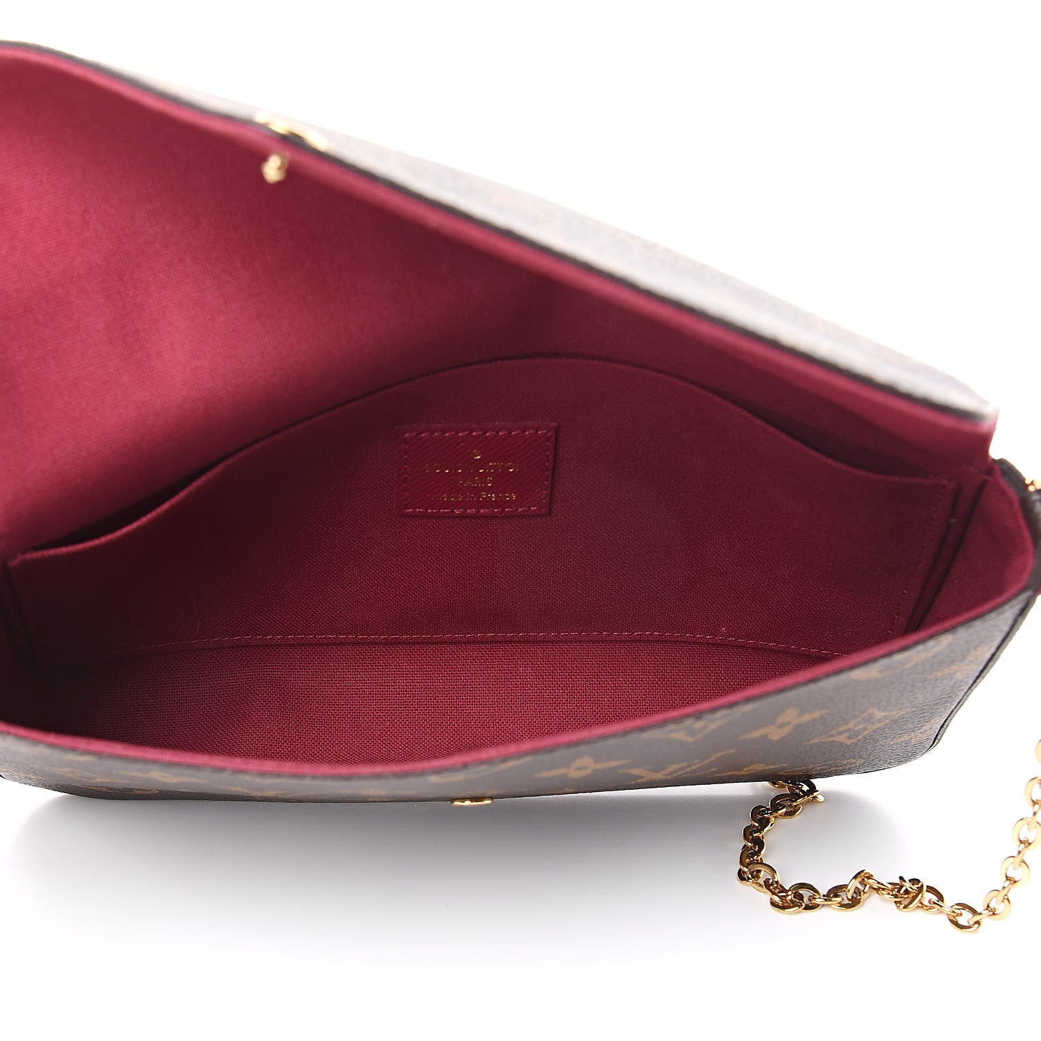 Louis Vuitton Monogram Pochette Felicie Chain Wallet Fuchsia 5 of 10