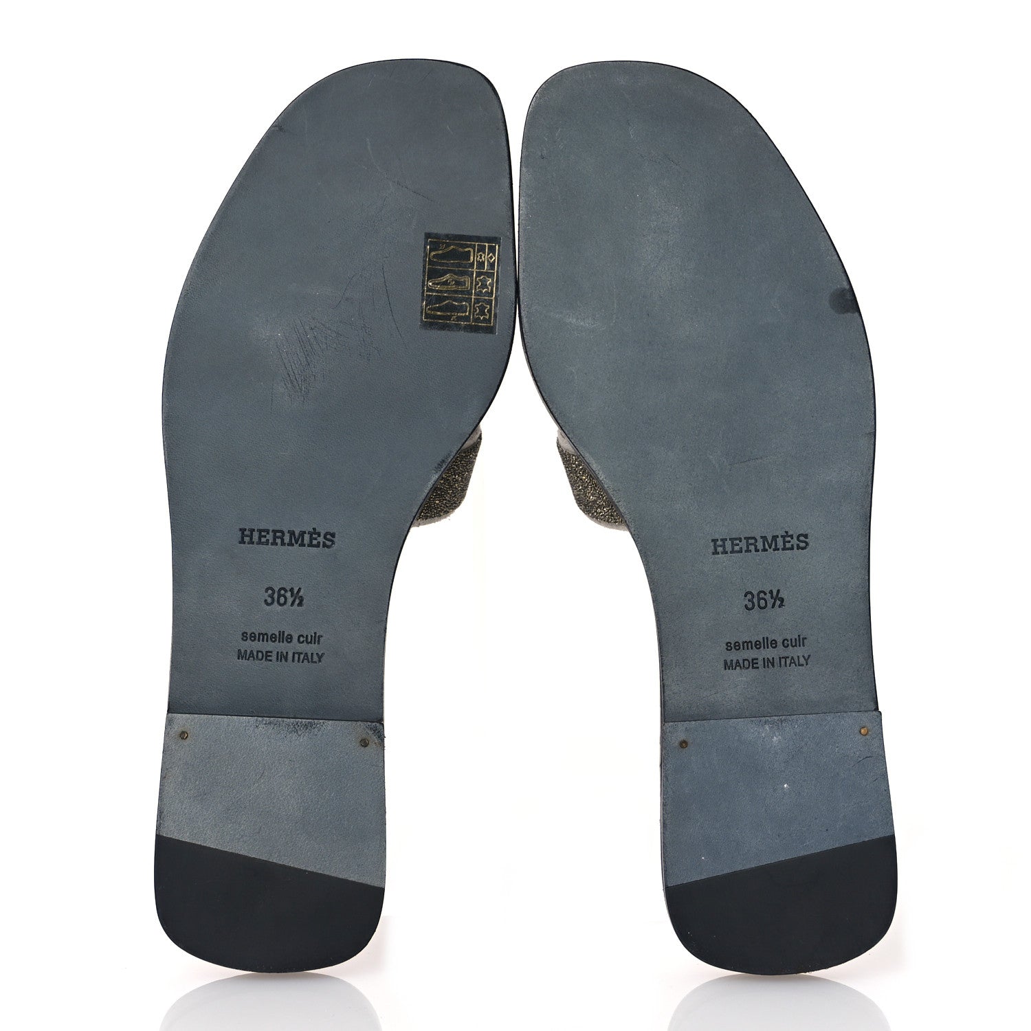 Hermes Suede Goatskin Crystal Powder Oran Sandals 36.5 7 of 11