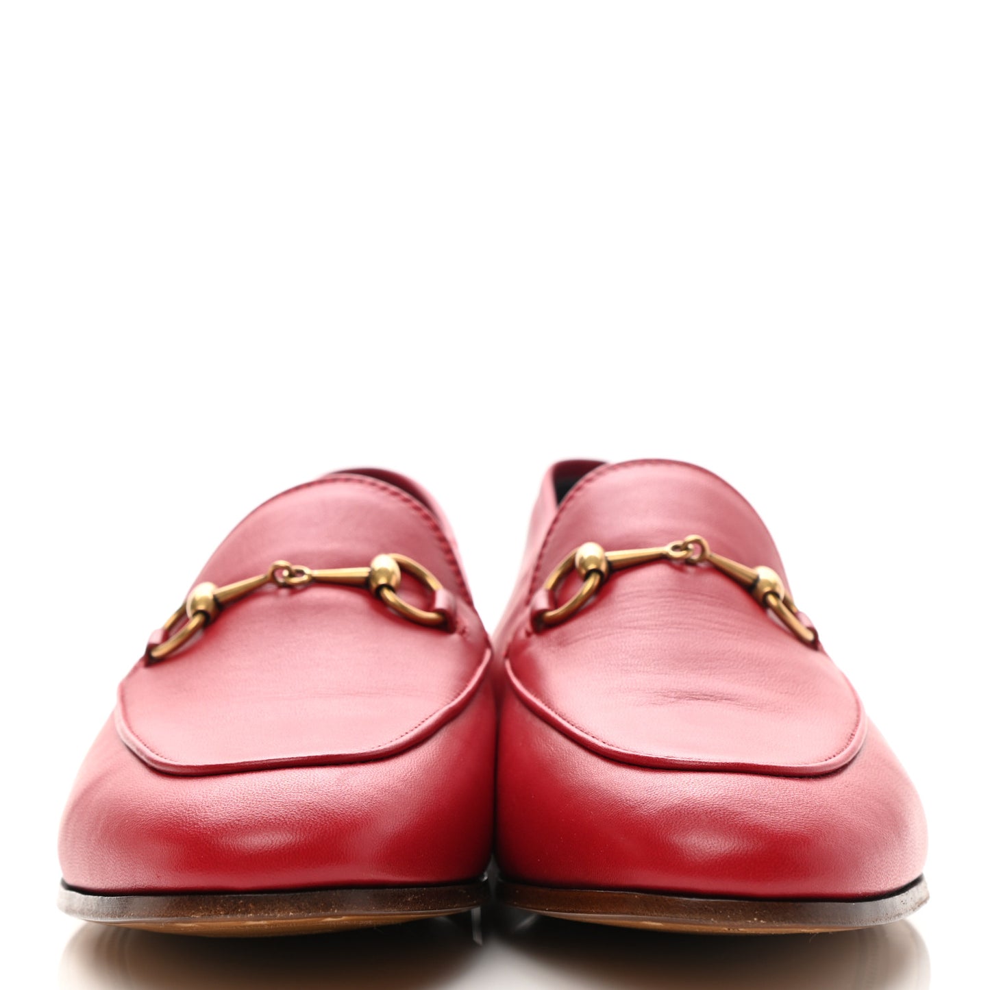 Lambskin Womens Brixton Horsebit Loafers 39.5 Hibiscus Red