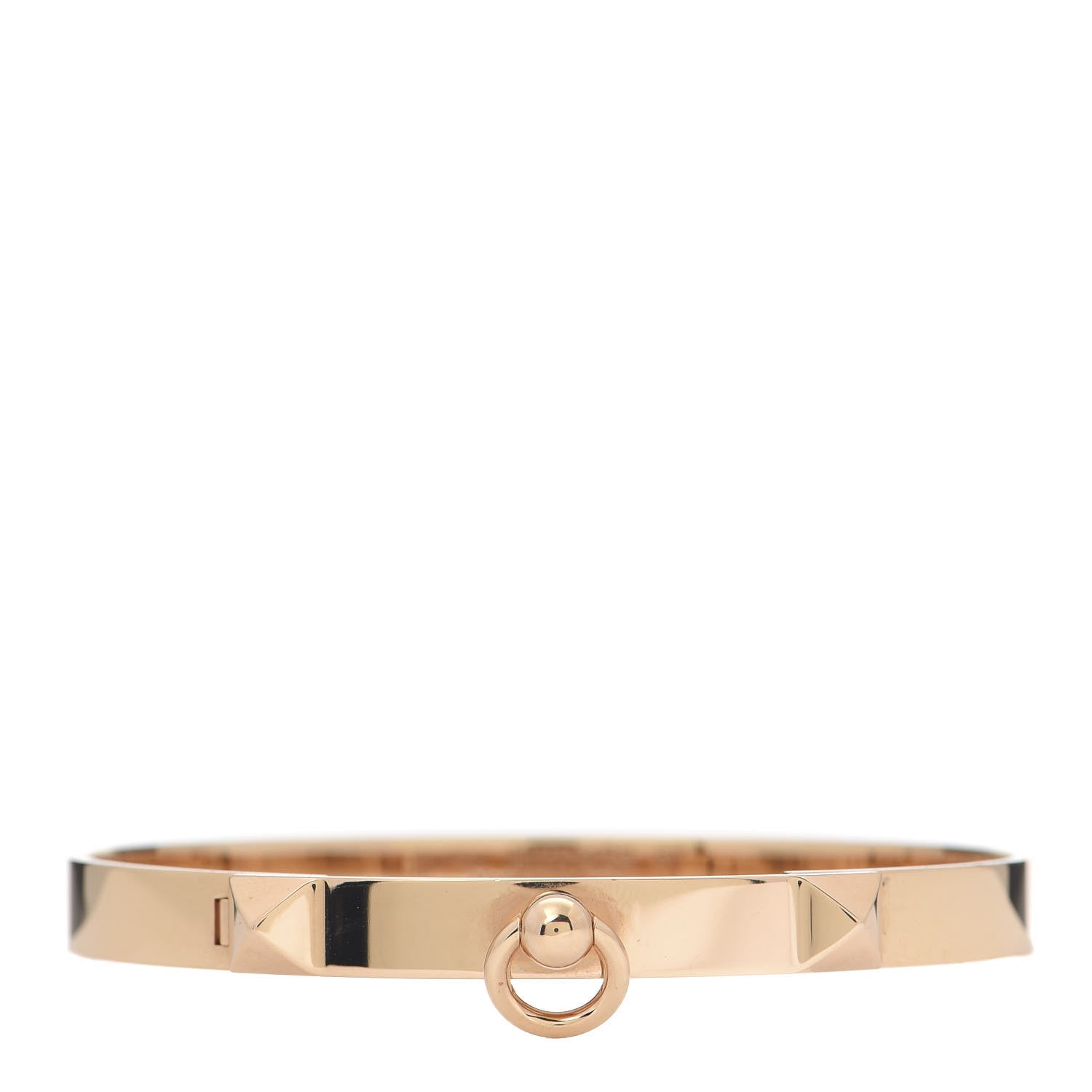 Hermes 18K Rose Gold PM Collier De Chien Bracelet ST 1 of 6