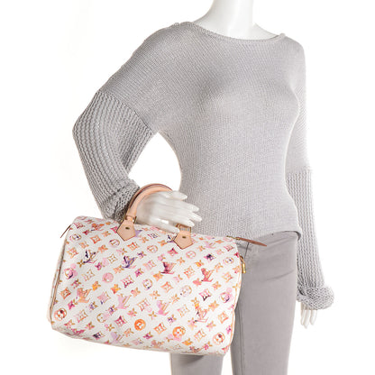 Louis Vuitton Watercolor Aquarelle Speedy 35 White 2 of 8