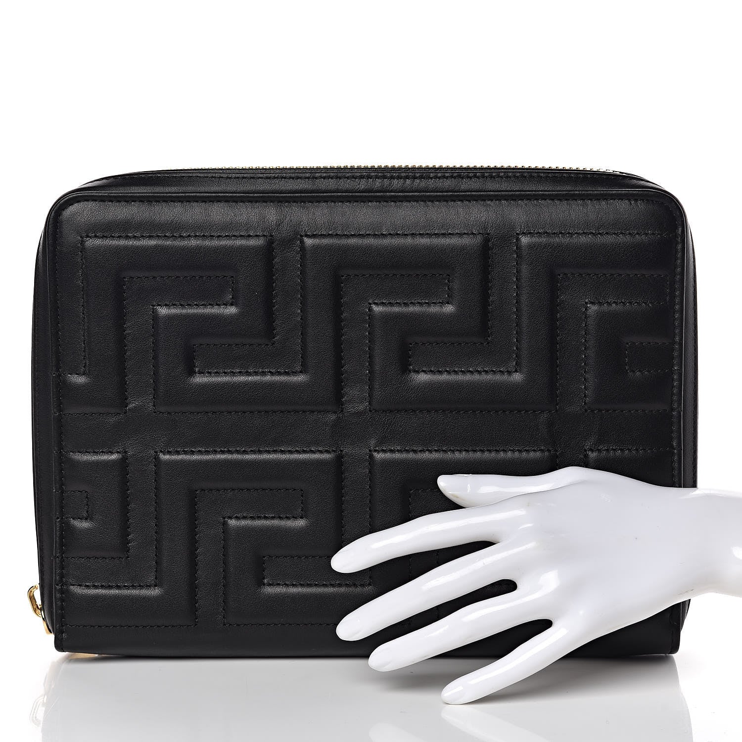 Versace Calfskin Stitched Donna iPad Case Black 2 of 9