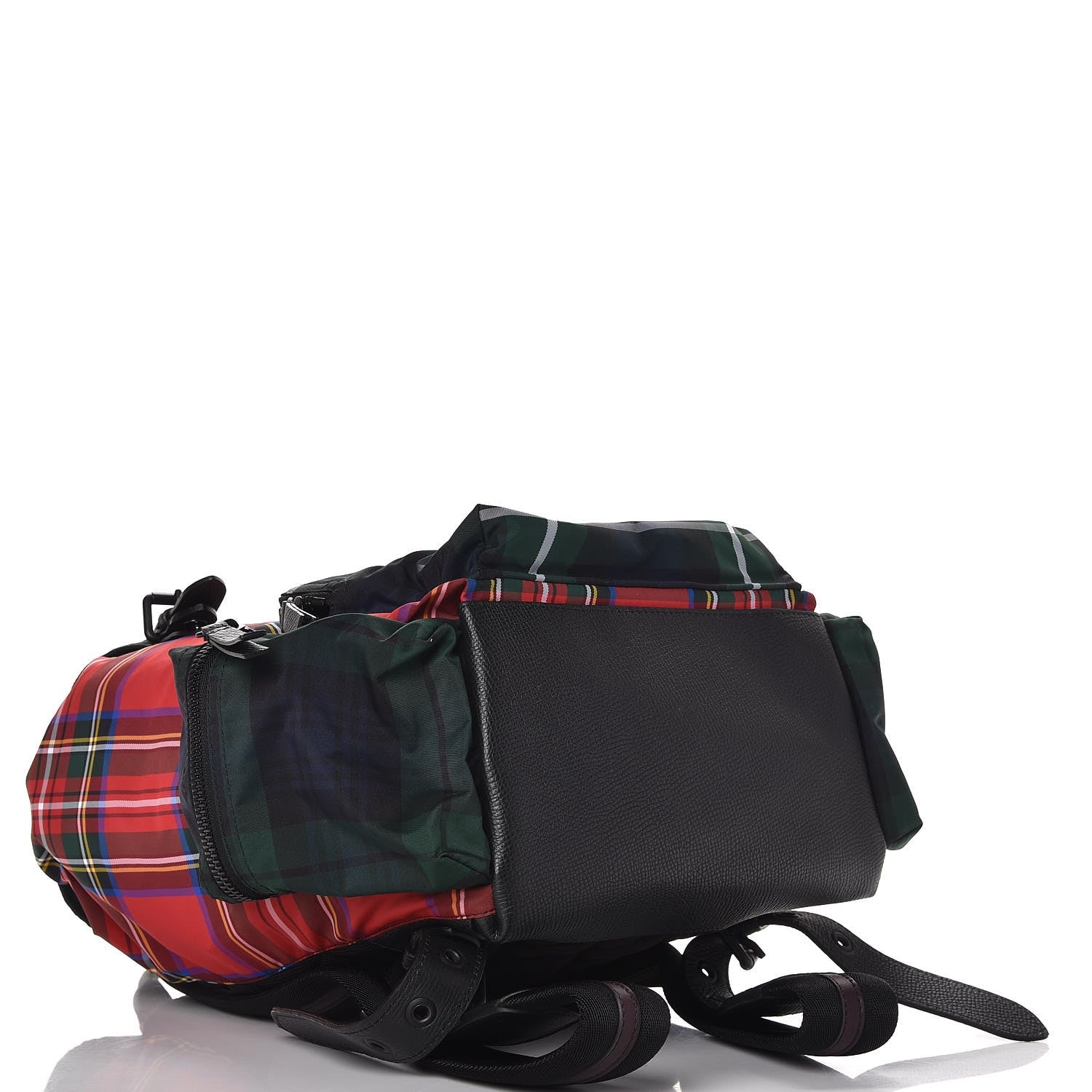 Burberry Laminated Tartan Patchwork Large Rucksack Backpack Military Red 4 of 6