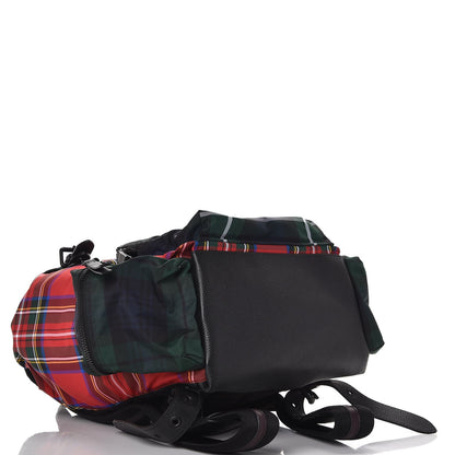 Burberry Laminated Tartan Patchwork Large Rucksack Backpack Military Red 4 of 6