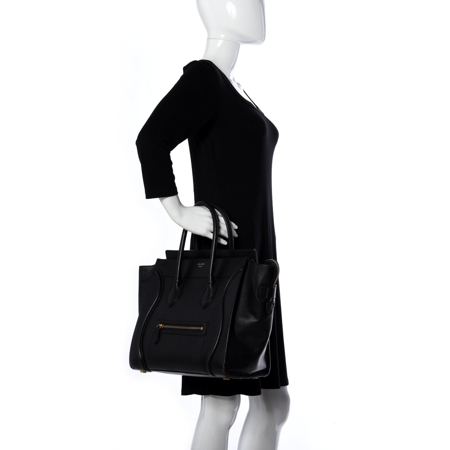 Celine Smooth Calfskin Mini Luggage Black 2 of 8