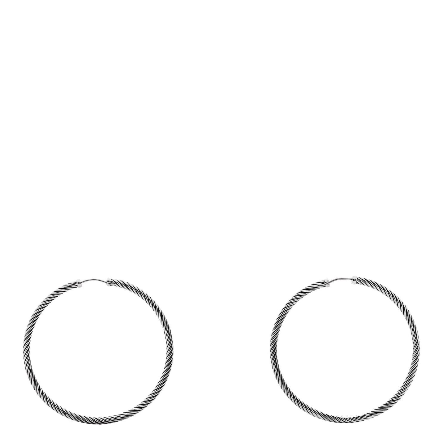 Sterling Silver Large Sculpted Cable Hoop Earrings