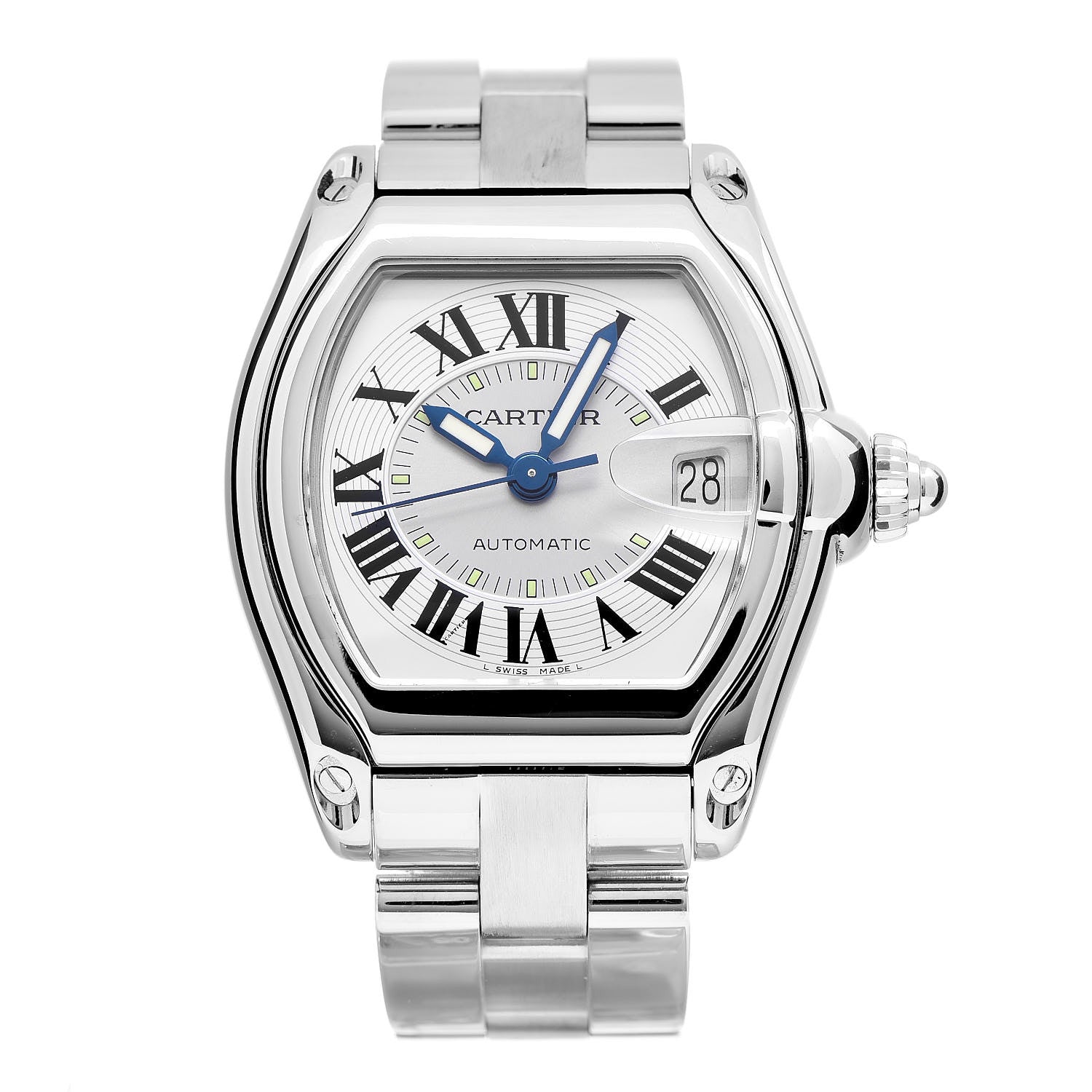 Cartier Stainless Steel 37mm Roadster Automatic Watch 1 of 7