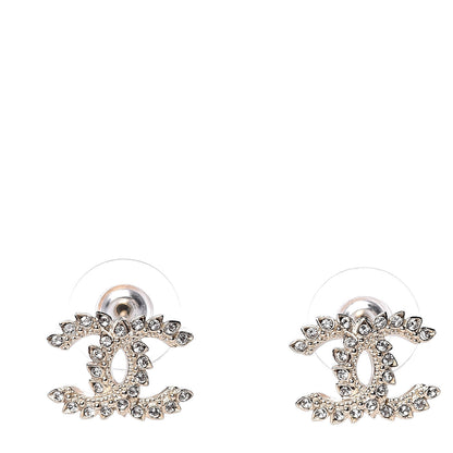 Chanel Strass Crystal Dazzling Wheat CC Earrings Gold 1 of 4