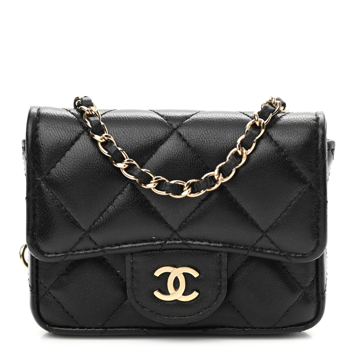 Chanel Lambskin Quilted Chain Belt Bag Black 1 of 11