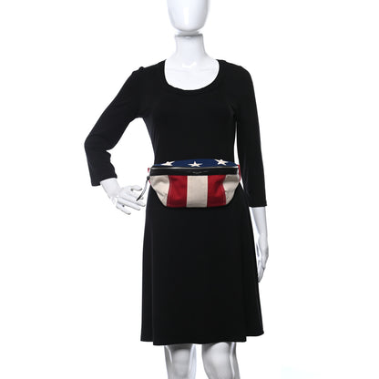 Saint Laurent Canvas Classic Belt Bag Red Blue White 2 of 9