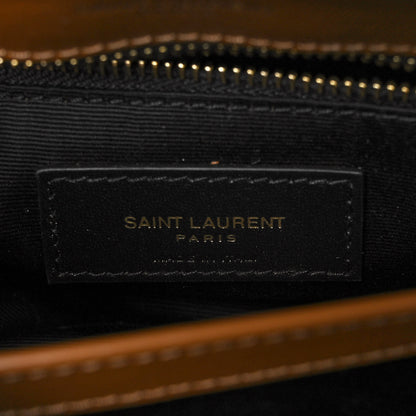 Saint Laurent Calfskin Y Quilted Monogram Toy Loulou Crossbody Bag Dark Natural 6 of 9