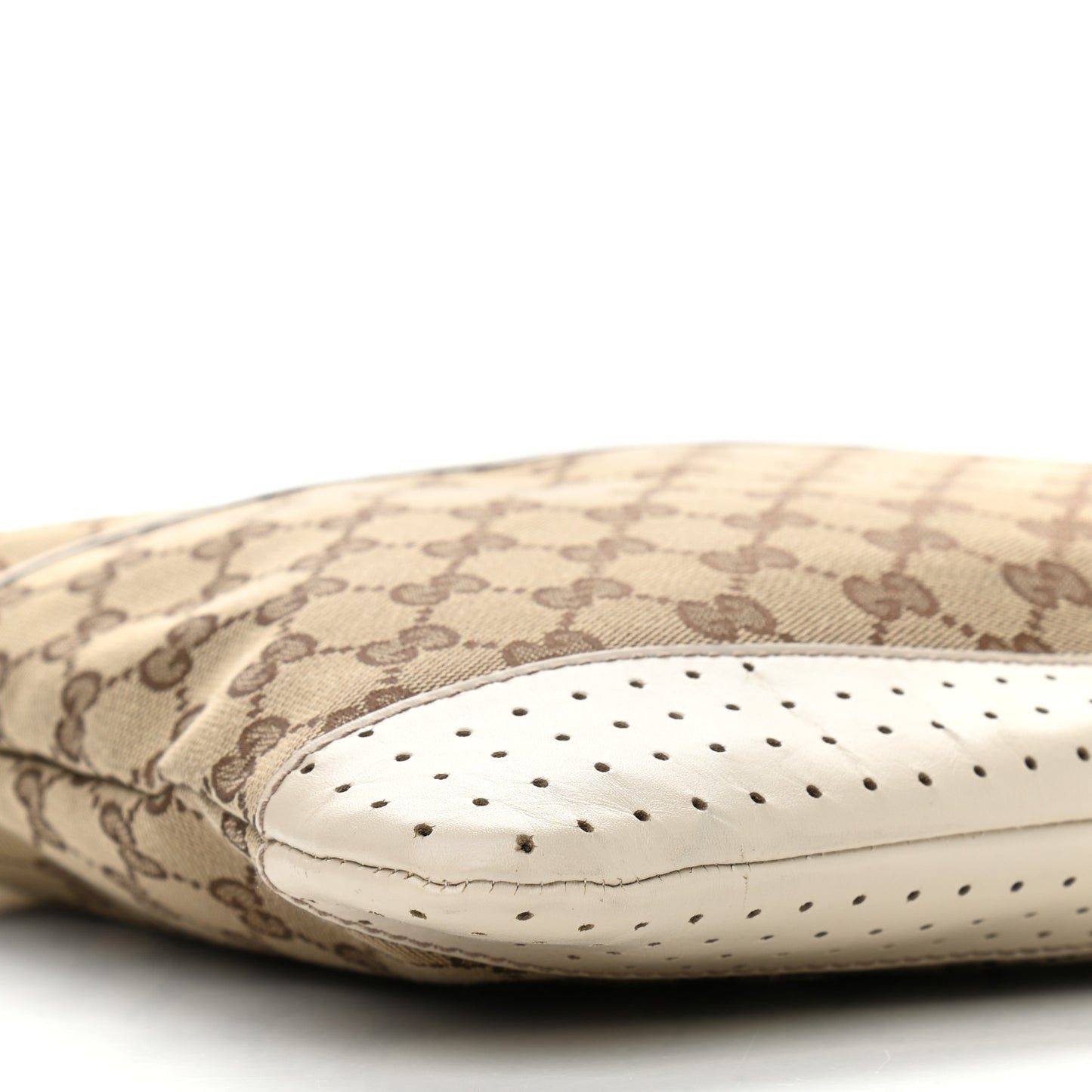 Monogram Calfskin Perforated Medium Flat Messenger Bag Off White