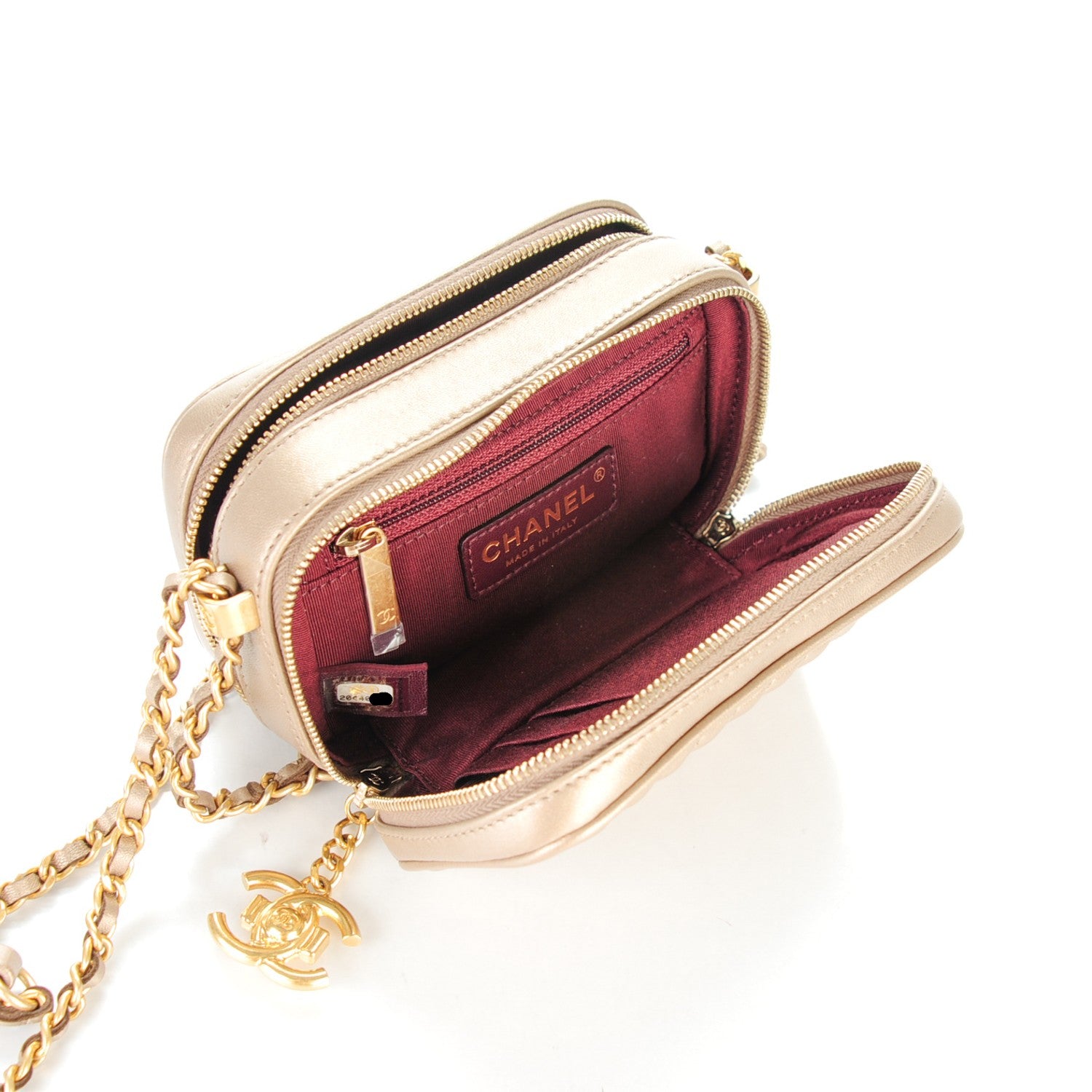 Chanel Metallic Lambskin Mini Coco Boy Camera Case Dark Gold 5 of 7