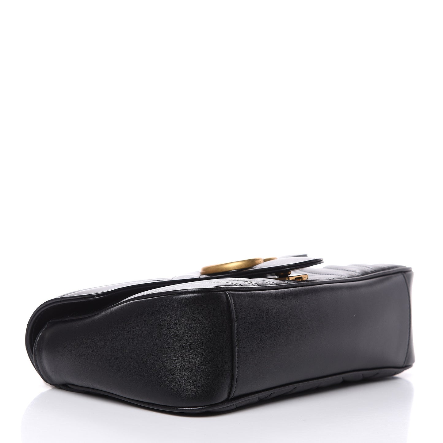 Calfskin Matelasse Small GG Marmont Shoulder Bag Black