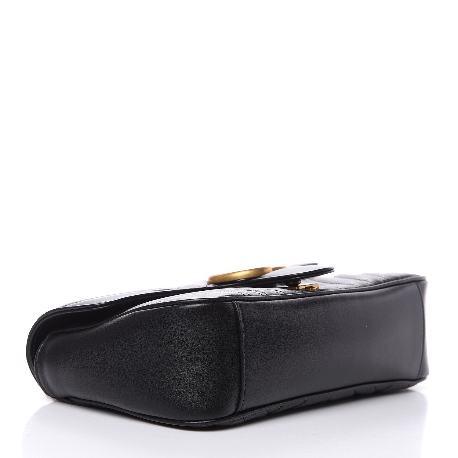 Gucci Calfskin Matelasse Small GG Marmont Shoulder Bag Black 4 of 9