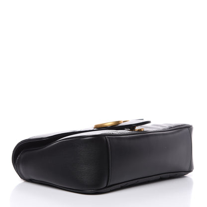 Gucci Calfskin Matelasse Small GG Marmont Shoulder Bag Black 4 of 9