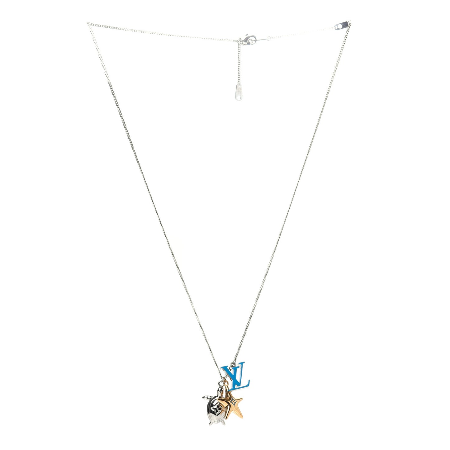 Lacquer Crystal Aquatics Necklace Silver