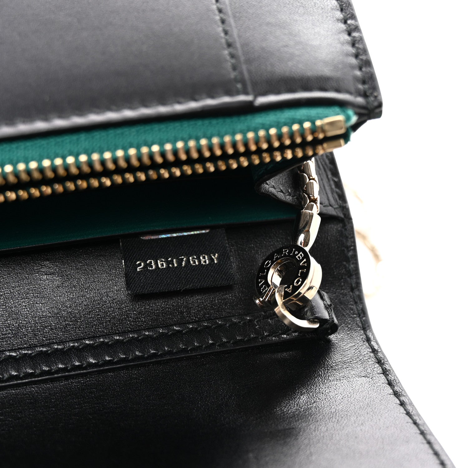 Bulgari Calfskin Serpenti Forever Chain Wallet Black 7 of 10
