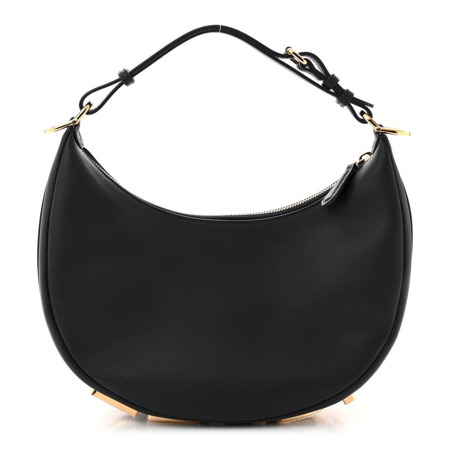 Vitello Grace Matte Small Fendigraphy Hobo Bag Black