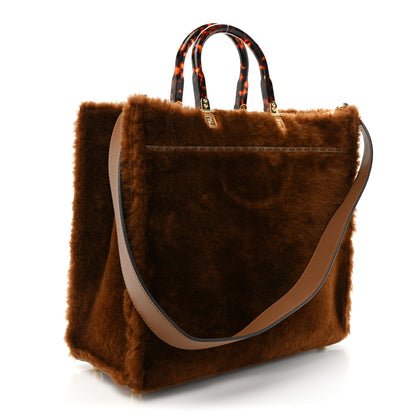 Fendi Shearling Vitello King Logo Medium Fendi Sunshine Shopper Tote Foresta 3 of 12