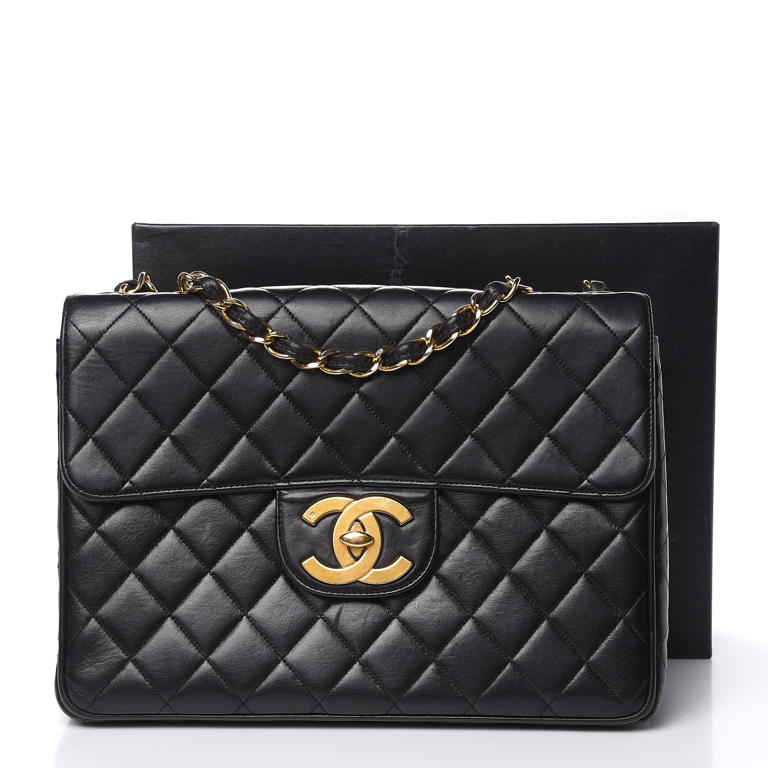 Chanel Lambskin Quilted Jumbo Single Flap Black 21 of 21
