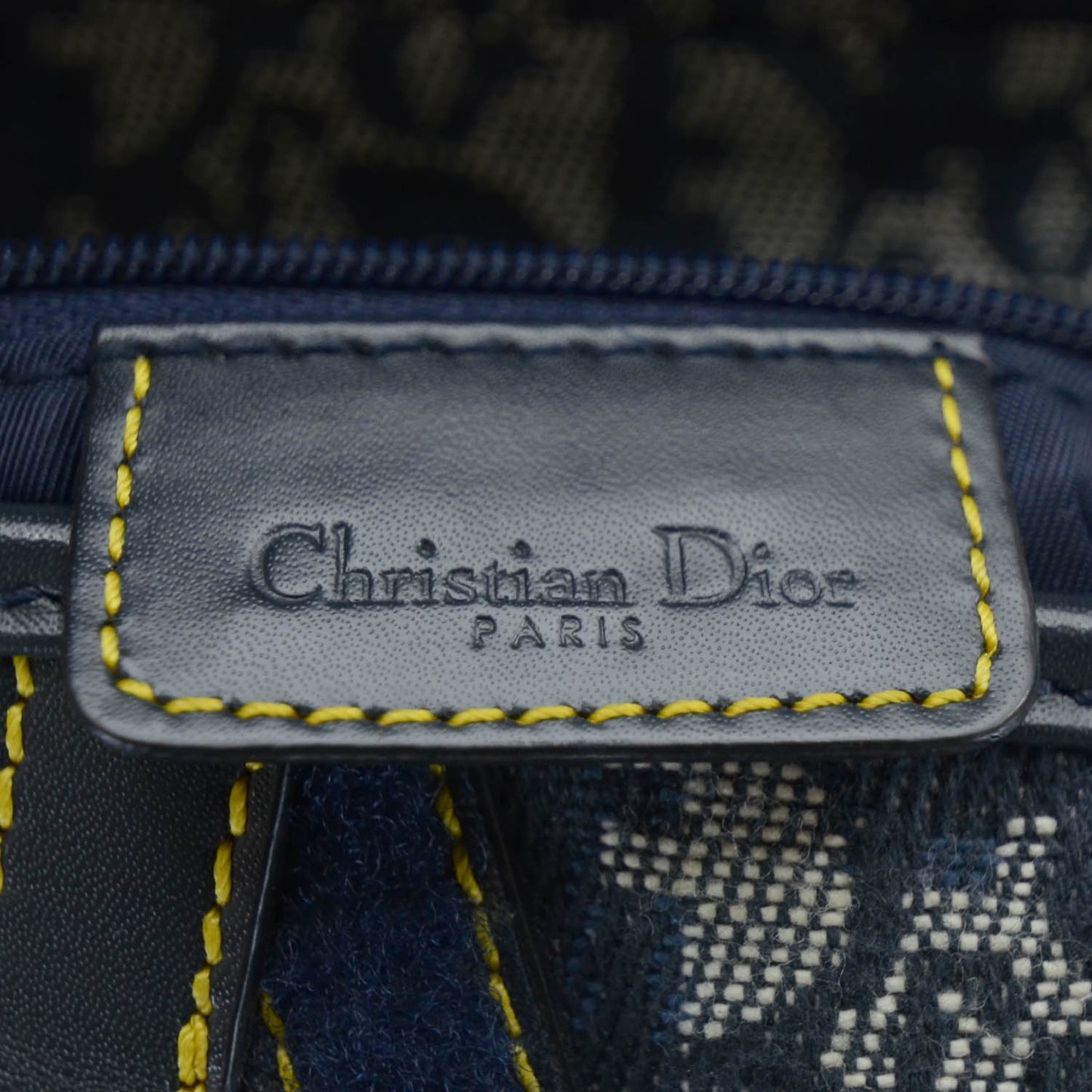 Monogram Double Saddle Bag Navy Blue