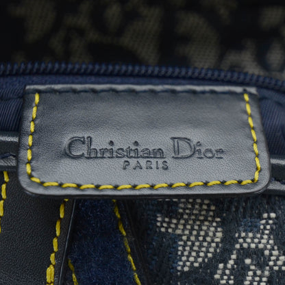 Christian Dior Monogram Double Saddle Bag Navy Blue 7 of 11