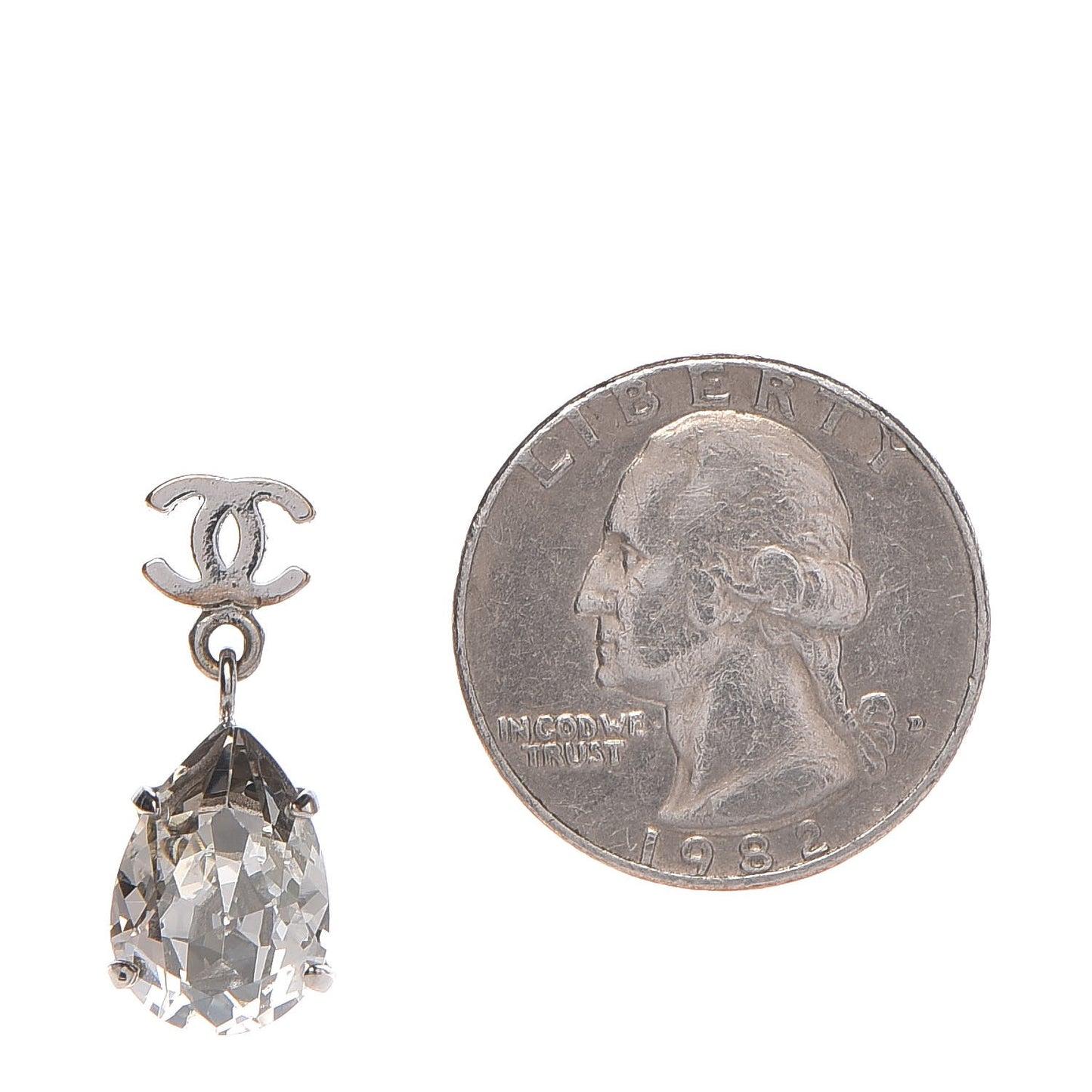 CC Crystal Drop Earrings Silver