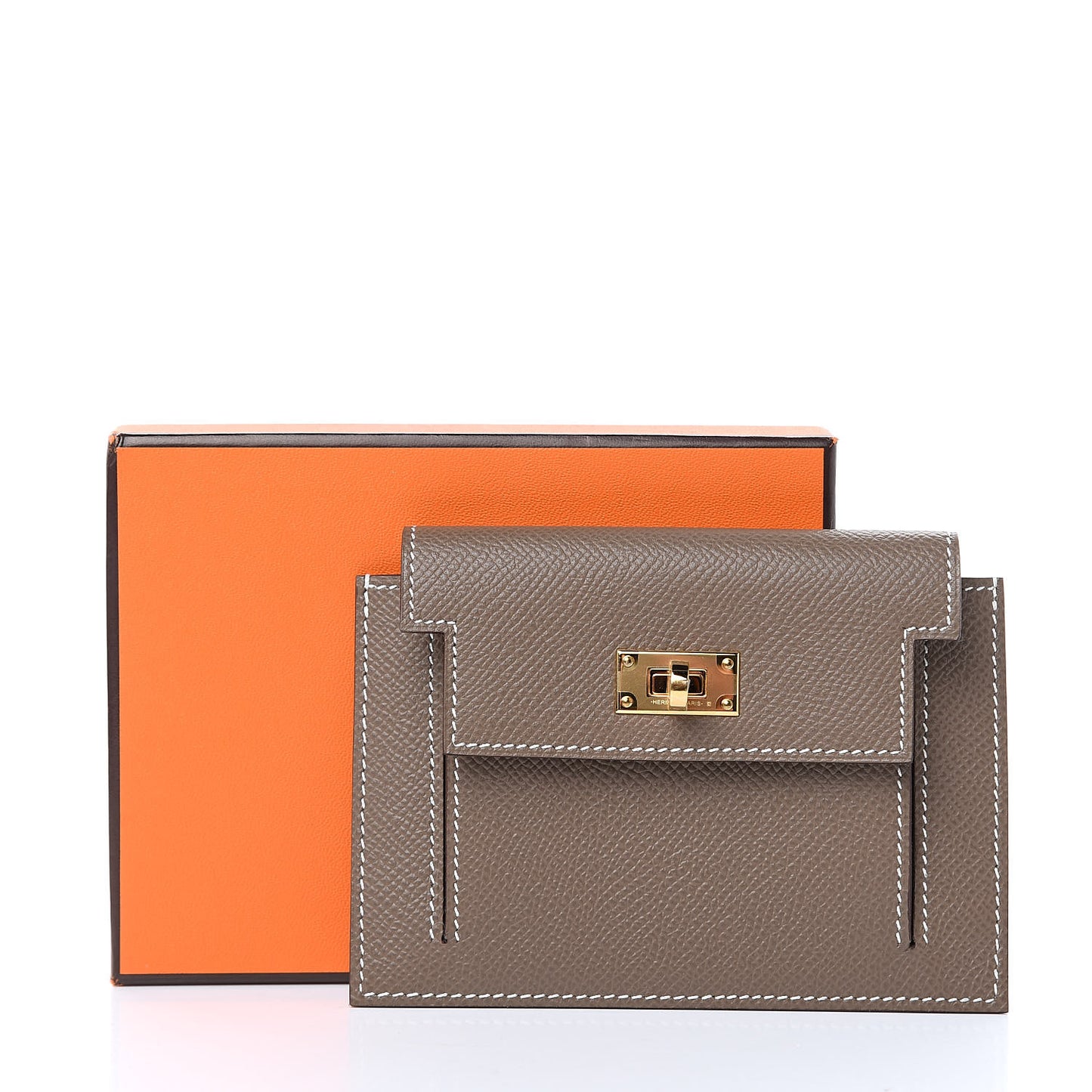 Epsom Kelly Pocket Compact Wallet Etoupe