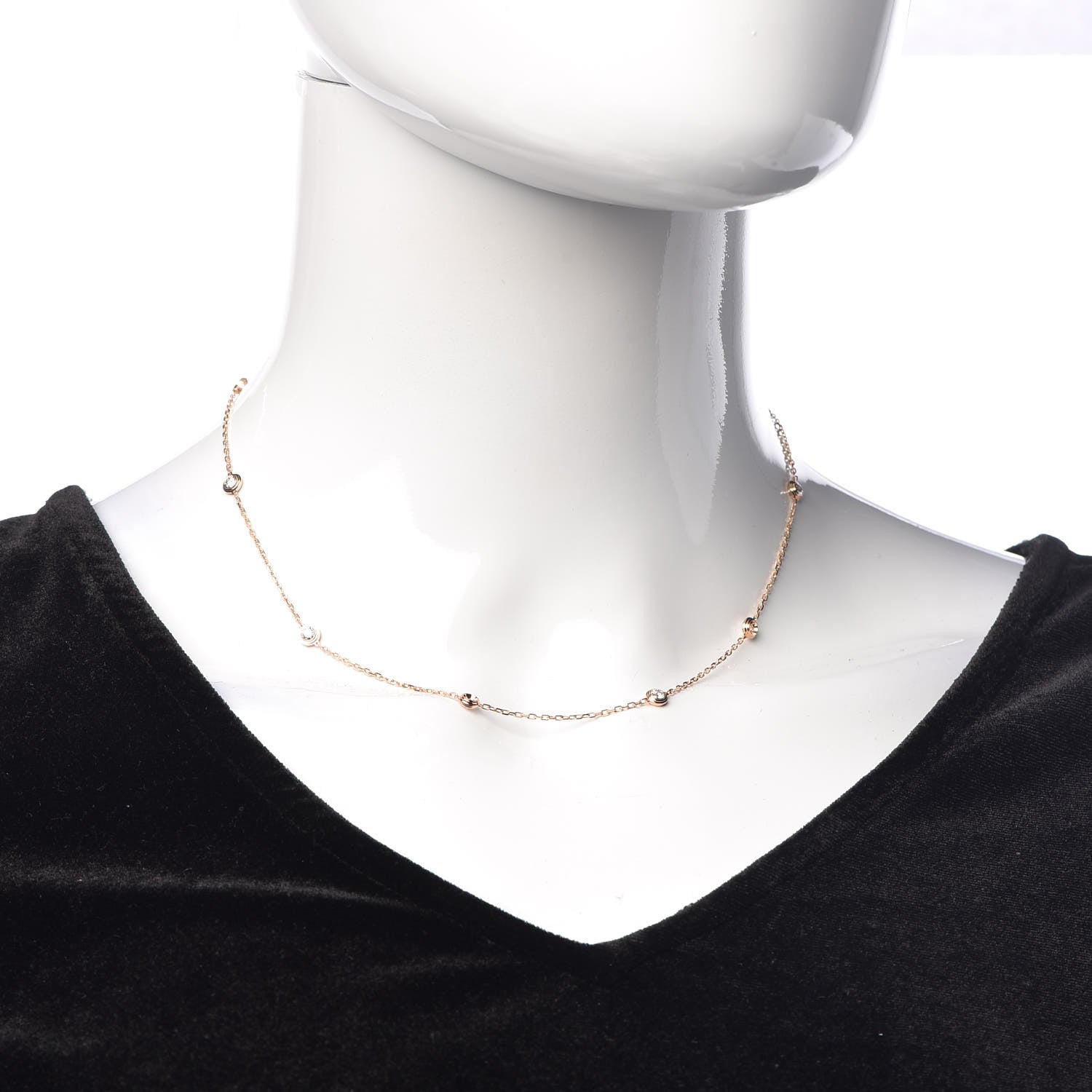 Cartier 18K Pink Gold 8 Diamond D'Amour Station Necklace 2 of 6