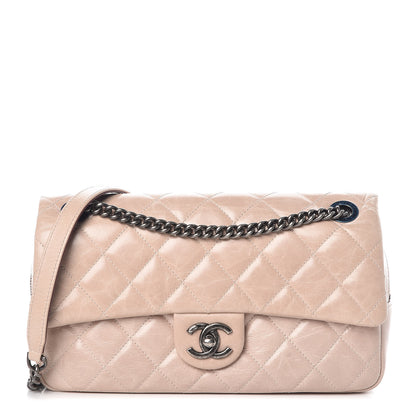 Chanel Glazed Calfskin Quilted Medium Duo Flap Beige 1 of 9