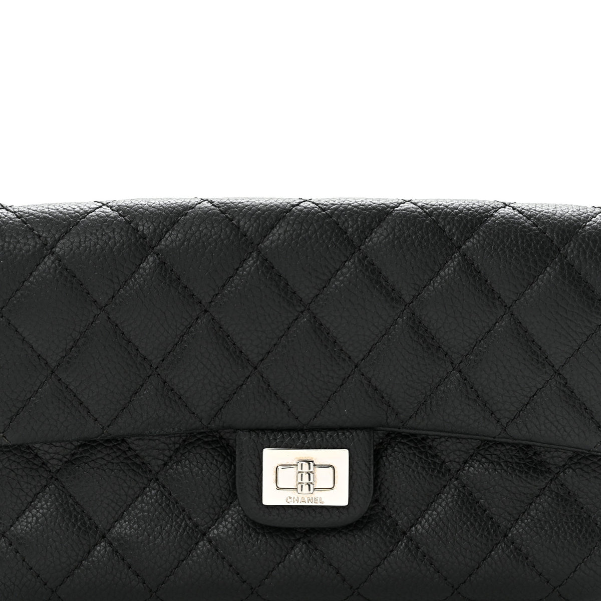 Chanel Grained Calfskin Quilted 2.55 Reissue Flap Belt Bag Clutch Black 8 of 13