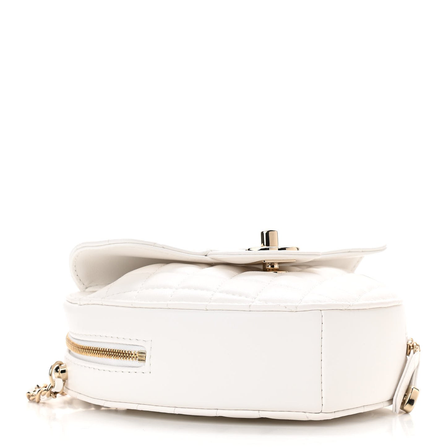 Lambskin Quilted CC In Love Heart Bag White