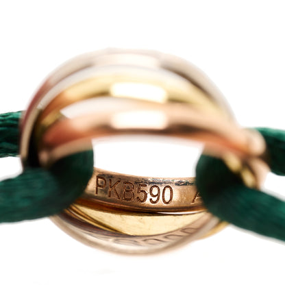 Cartier 18K Pink Yellow White Gold Trinity Adjustable Cord Bracelet Green 5 of 6