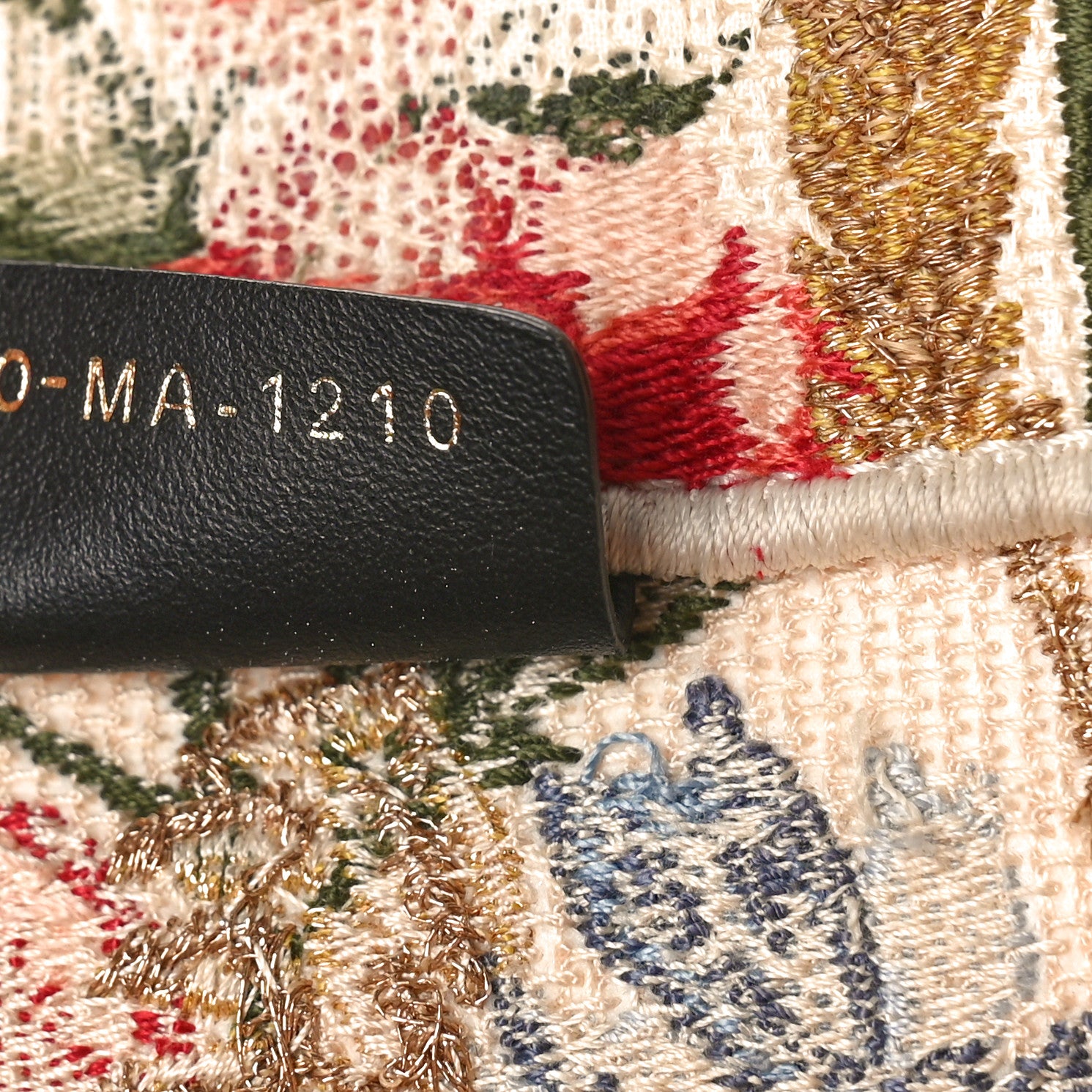 Christian Dior Canvas Embroidered Medium Hibiscus Book Tote Beige Multicolor 7 of 10