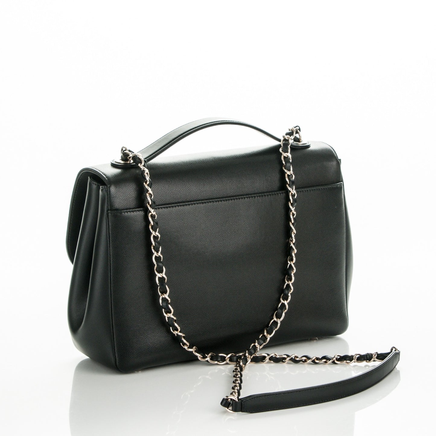 Caviar Quilted Large Business Affinity Flap Black