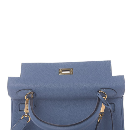Hermes Togo Kelly Retourne 25 Azur 22 of 41