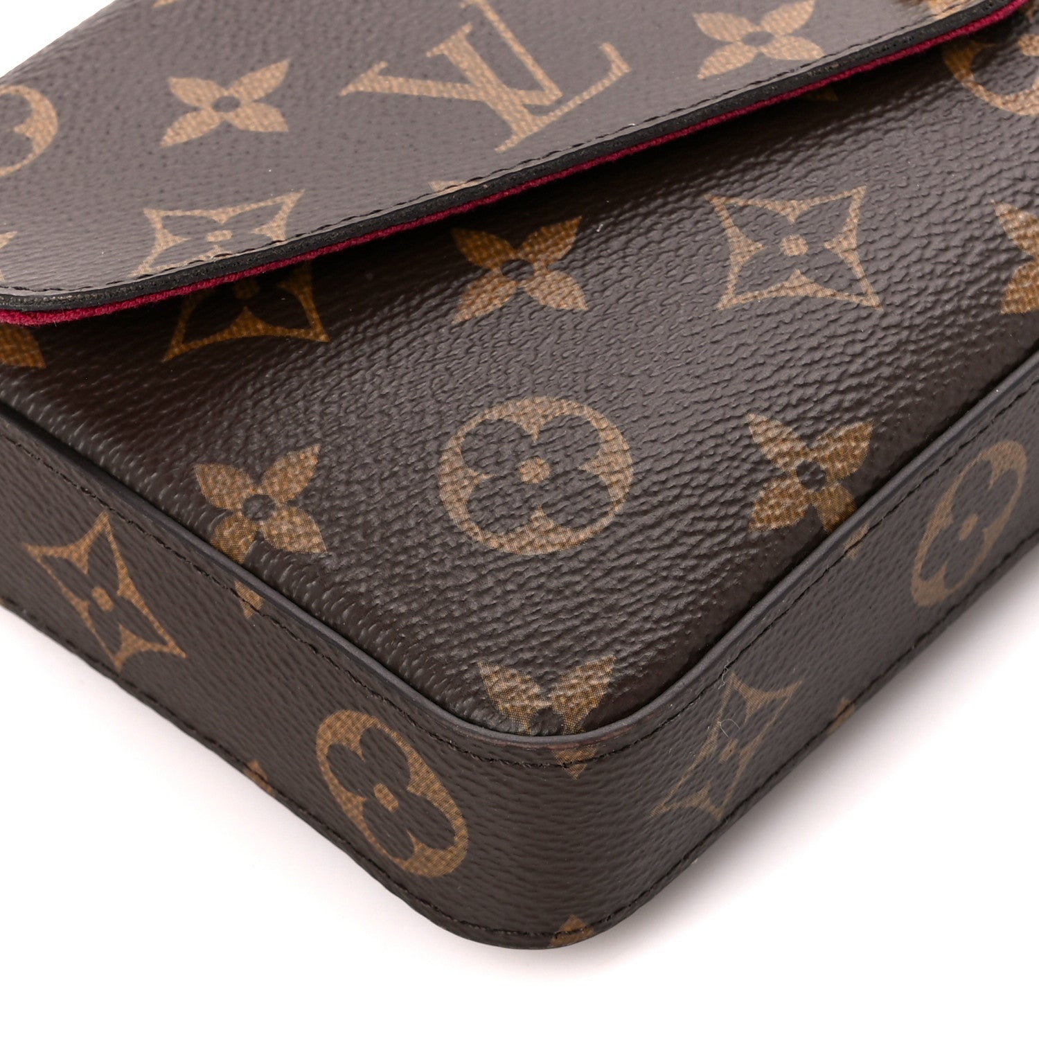 Louis Vuitton Monogram Pochette Felicie Chain Wallet Fuchsia 9 of 10