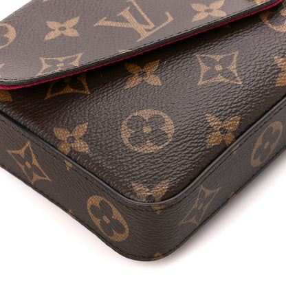 Louis Vuitton Monogram Pochette Felicie Chain Wallet Fuchsia 9 of 10