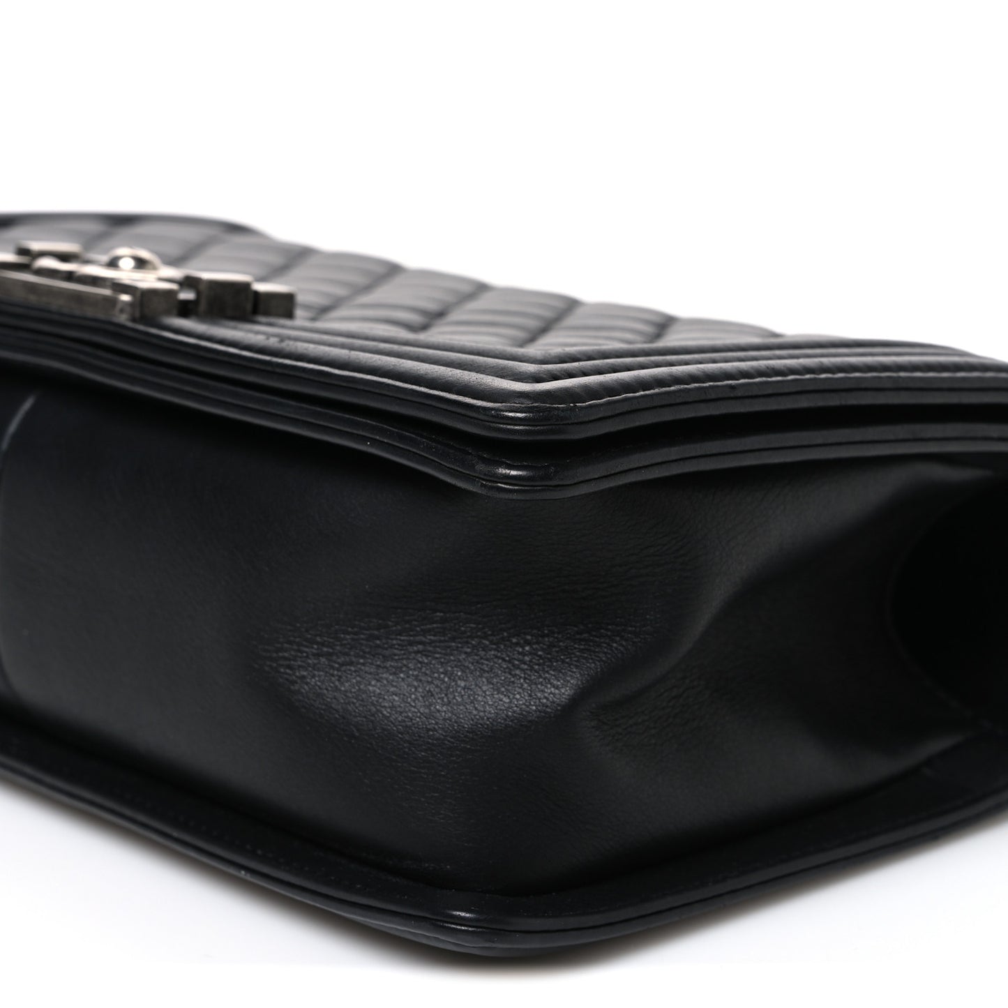 Lambskin Quilted Medium Boy Flap Black