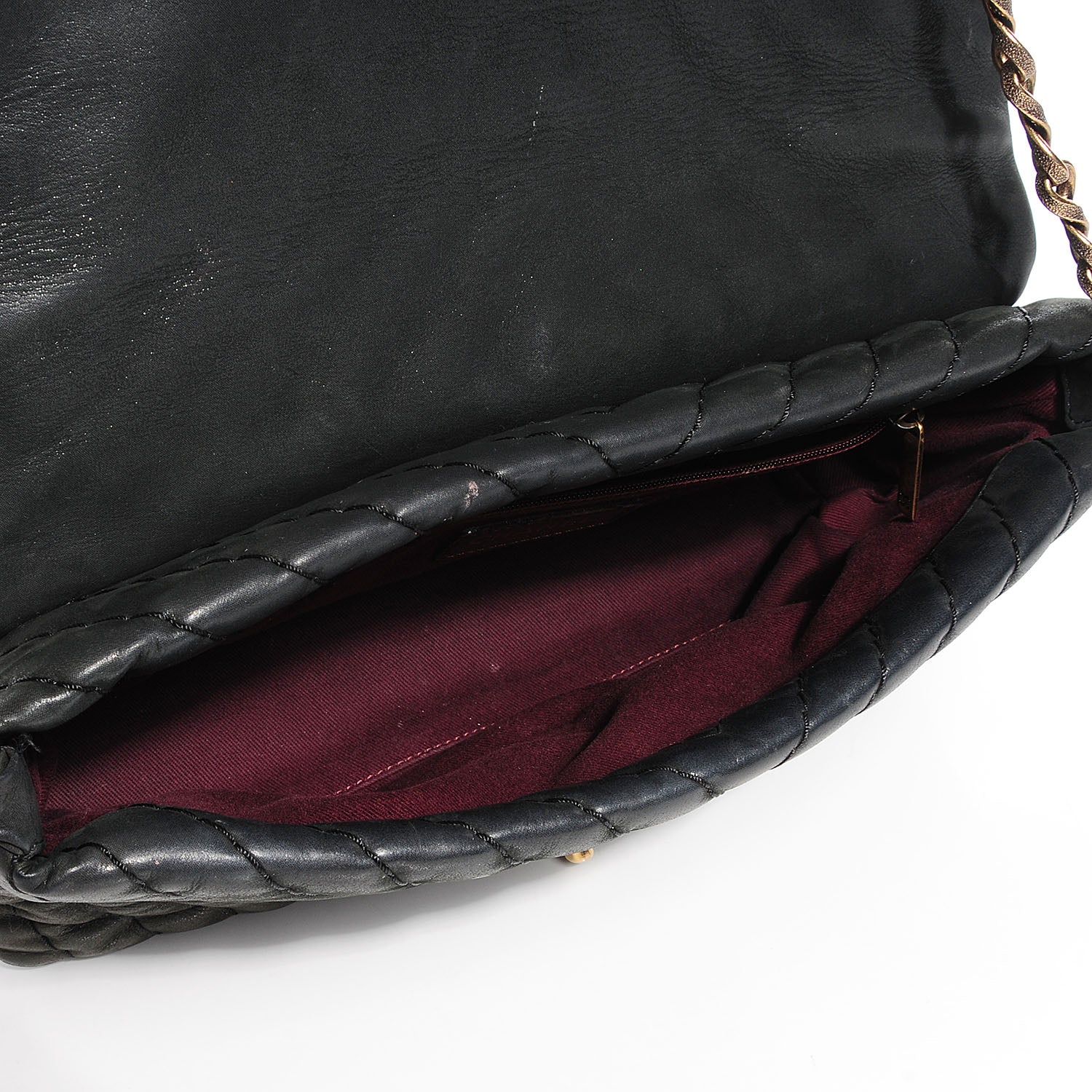 Chanel Iridescent Calfskin Surpique Chevron Large Flap Black 5 of 8