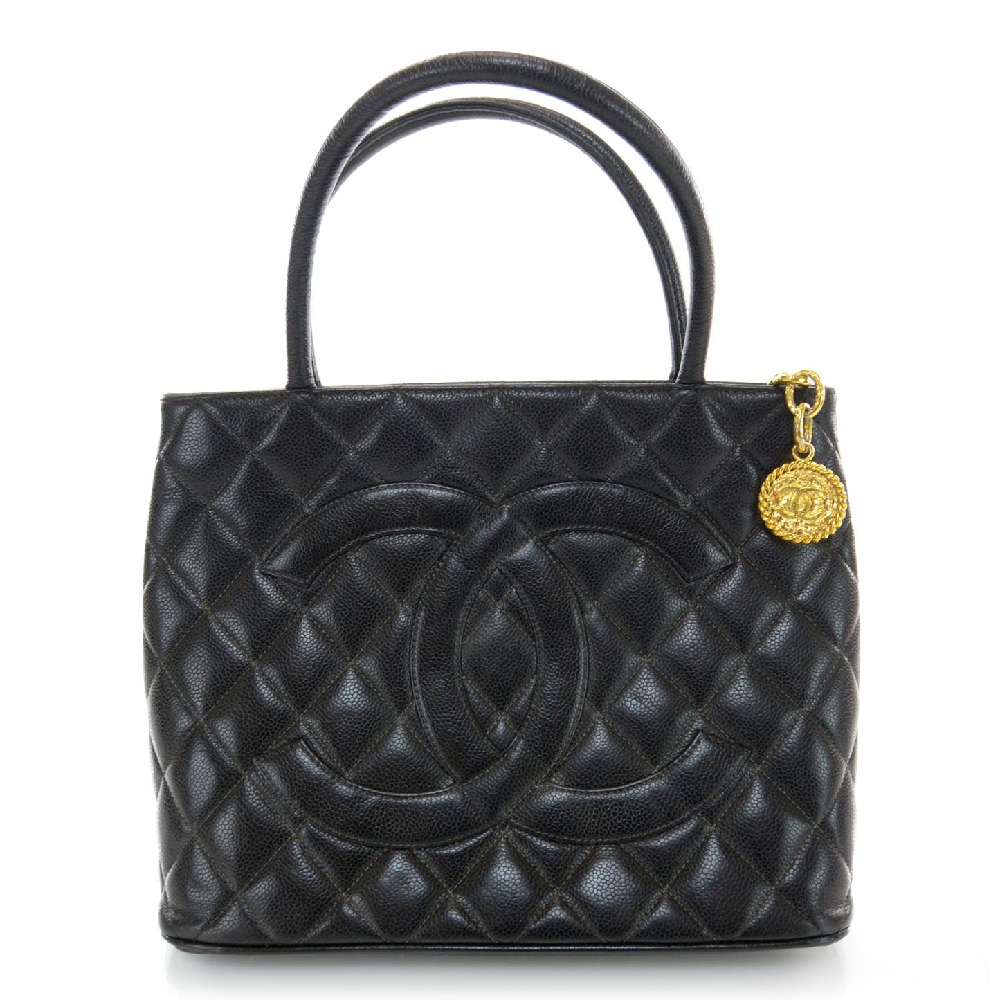 Caviar Medallion Tote Black