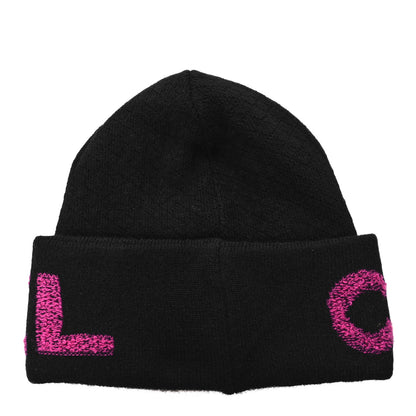 Chanel Cashmere Logo Beanie Hat Black Fuchsia 3 of 5