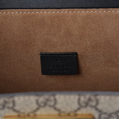 Gucci GG Supreme Monogram Small Padlock Bamboo Shoulder Bag Beige Black Cuir 6 of 8