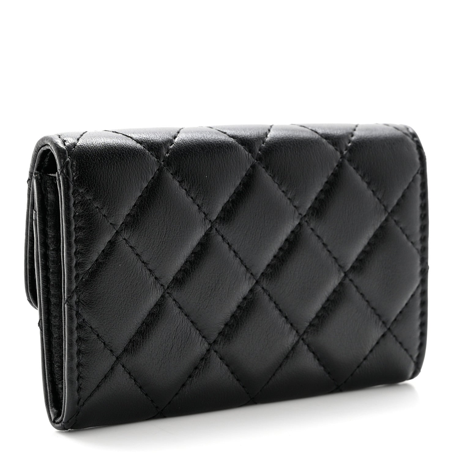 Chanel Lambskin Quilted Flap Card Holder Black 3 of 9
