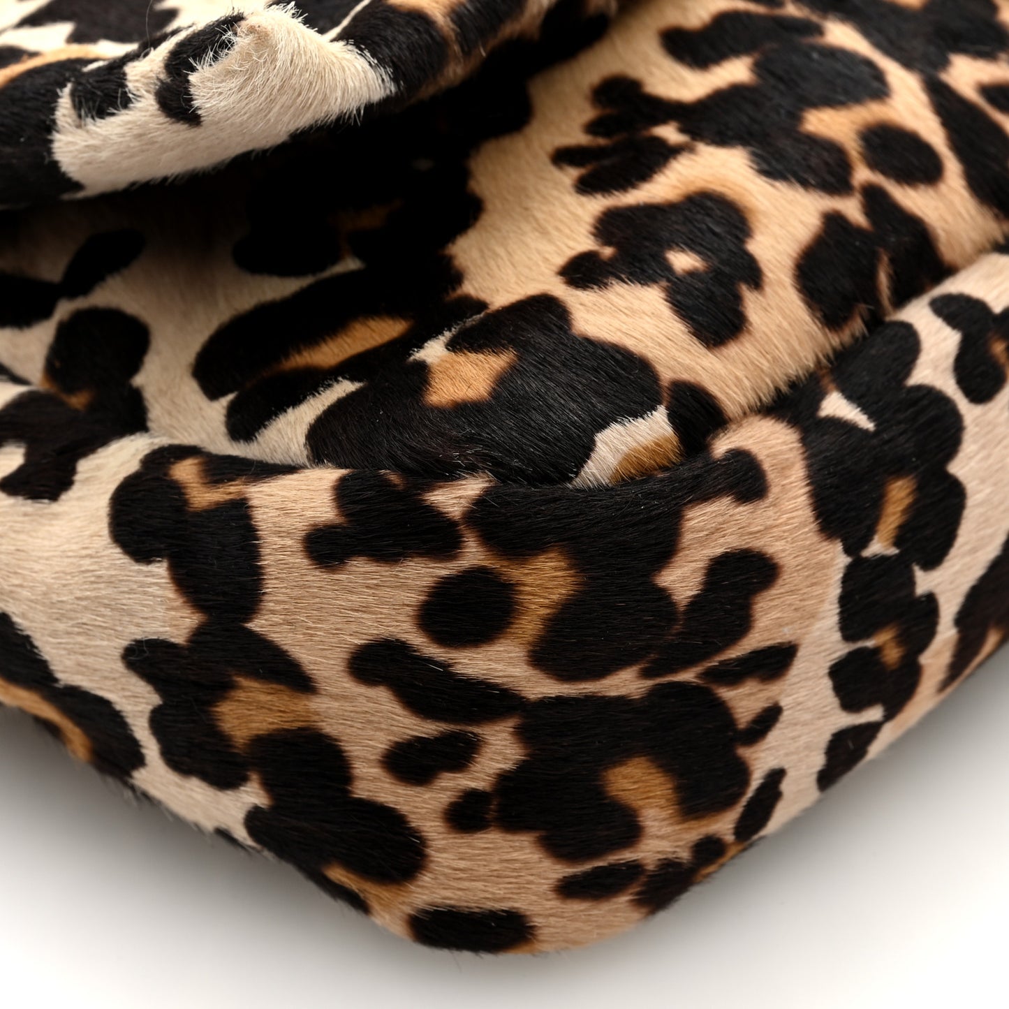 Vitello Pelo Seta Paisley Leopard Print Baguette Cammello Beige Black