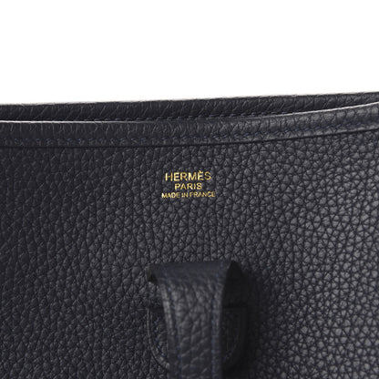 Hermes Taurillon Clemence Evelyne III PM Bleu Nuit 8 of 10