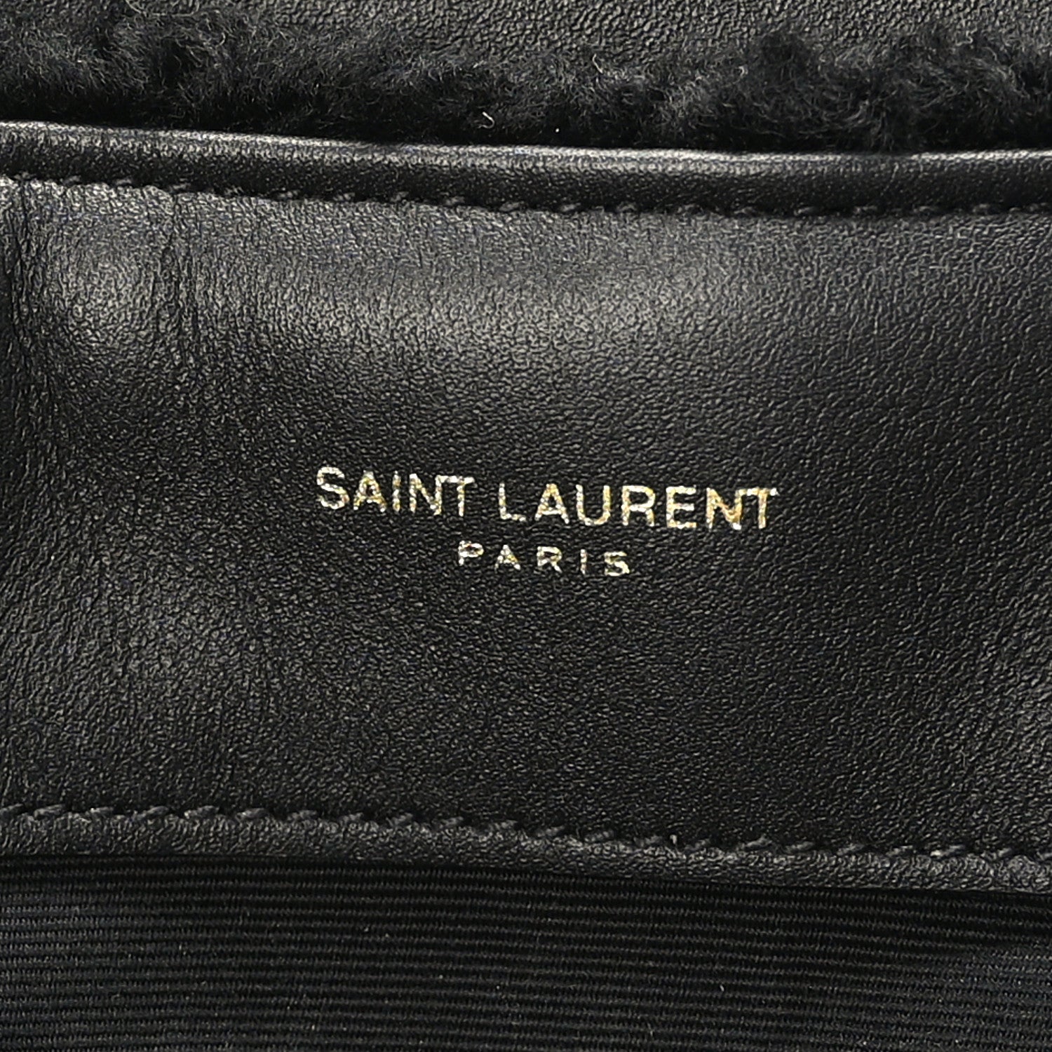 Saint Laurent Shearling Y Quilted Monogram Medium Loulou Chain Satchel Black 7 of 11