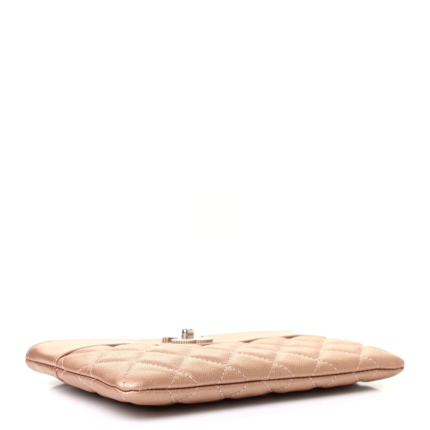 Chanel Metallic Caviar Quilted Vintage Mademoiselle Cosmetic Case Pink 4 of 7