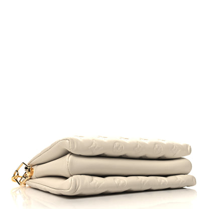 Louis Vuitton Lambskin Embossed Monogram Coussin PM Beige Cream 4 of 11